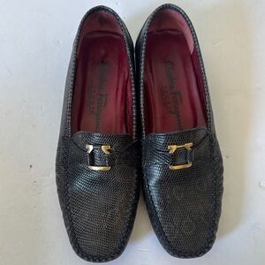 Salvatore Ferragamo snake skin loafers